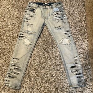 Distressed Light Blue Men's KDNK Jeans